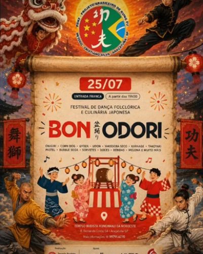 Bon Odori do Templo Hongwanji em Araçatuba